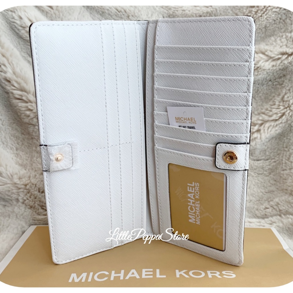 MICHAEL KORS FLAT SLIM BIFOLD WALLET OPTIC WHITE - Picture 4 of 4